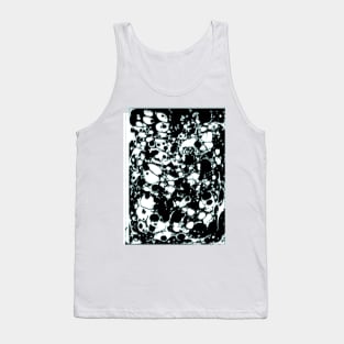 Black and White Ink Paint Spill graphic mint green lines Tank Top